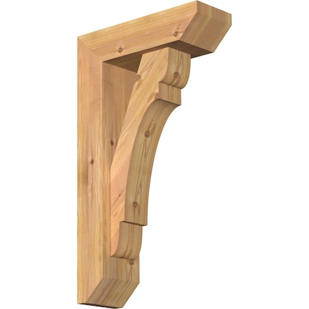 Ekena Millwork Olympic Slat Smooth Bracket w/ Offset Brace, Western Red Cedar, 5 1/2"W x 16"D x 28"H BKT0604X16X28OLY06SWR